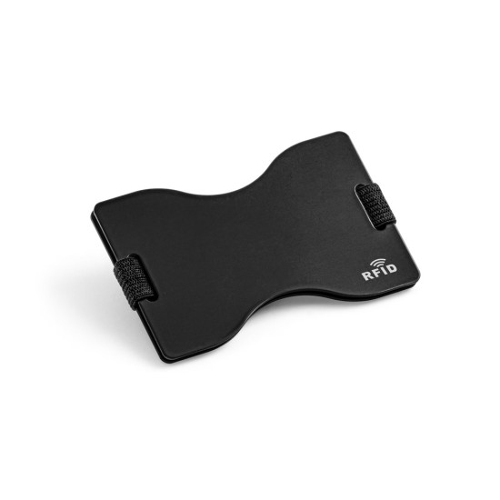 Porta cartões com bloqueio RFID e fita elástica em poliéster Personalizada