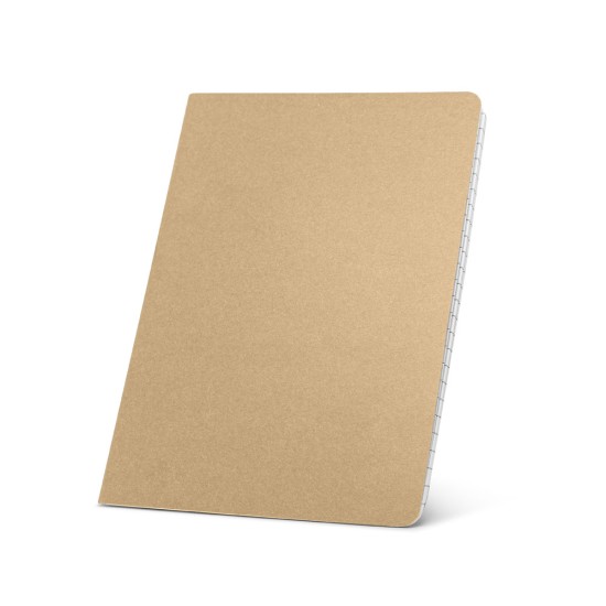 Caderno A5 de capa flexível em cartão kraft reciclado com 80 páginas pautadas recicladas Personalizado