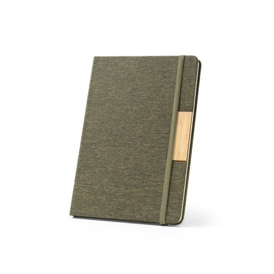 Caderno A5 de capa dura em tecido PET 100% reciclado com 160 páginas pautadas Personalizado