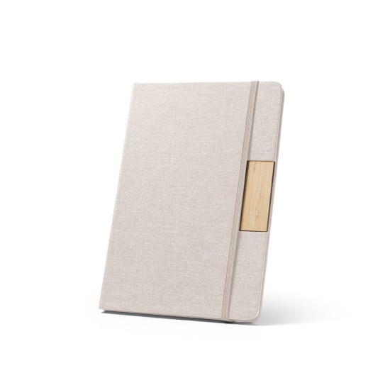 Caderno A5 de capa dura em tecido PET 100% reciclado com 160 páginas pautadas Personalizado