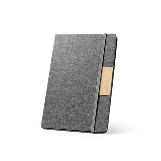 Caderno A5 de capa dura em tecido PET 100% reciclado com 160 páginas pautadas Personalizado