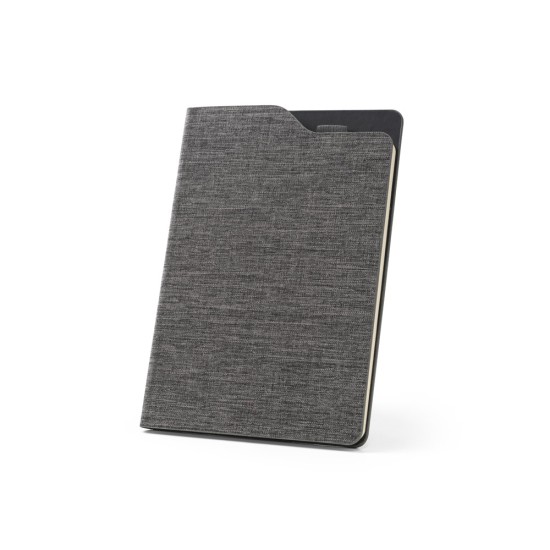 Caderno A5 de capa dura em tecido PET 100% reciclado com 160 páginas pautadas recicladas Personalizado