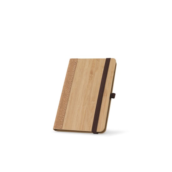 Caderno de bolso de capa dura em folha de bambu e cortiça com 160 páginas pautadas Personalizado