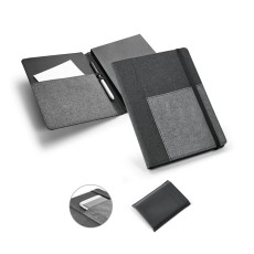 Capa A5 em tecido e poliéster com 160 páginas lisas Personalizada