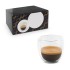 Conjunto de café em vidro borossilicato com 2 copos com parede dupla isolada a ar 75 mL Personalizado
