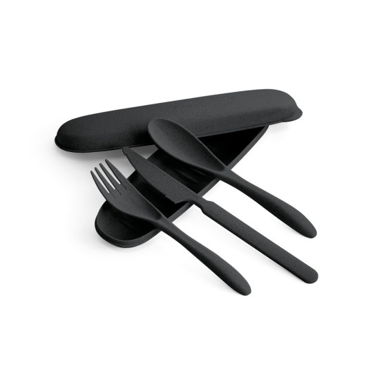 Conjunto de 3 de talheres em fibra de bambu e PP Personalizado