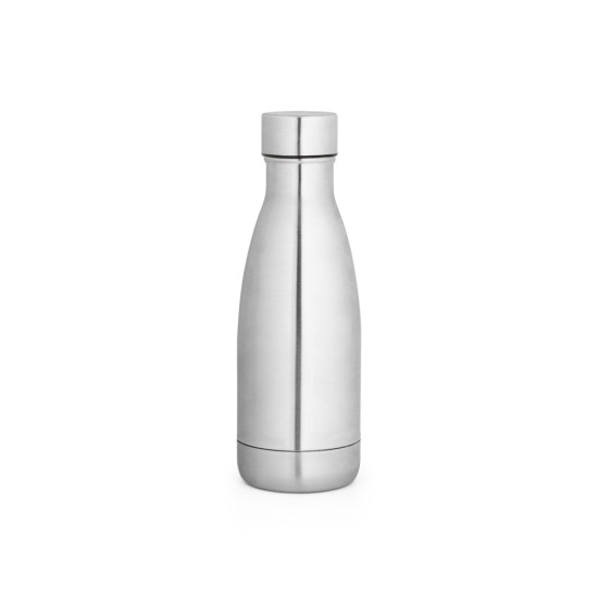 Garrafa térmica em aço inox 90% reciclado com parede dupla, isolada a vácuo e acabamento em mate 400 mL Personalizada
