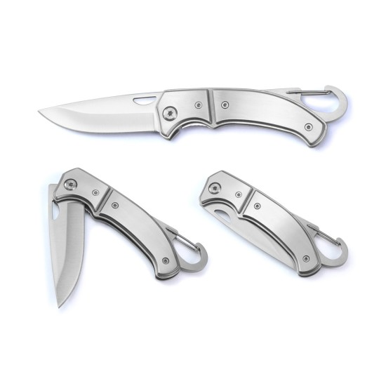 Canivete em aço inox e metal com fecho de segurança Personalizado