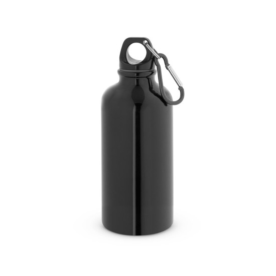 Squeeze esportiva em aço inox, de parede simples e acabamento brilhante com mosquetão 560 mL Personalizado