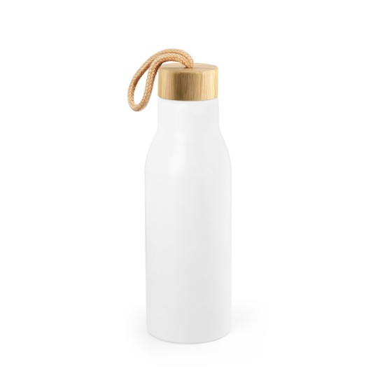 Squeeze em aço inox 90% reciclado, de parede simples e acabamento em mate 570 mL Personalizado