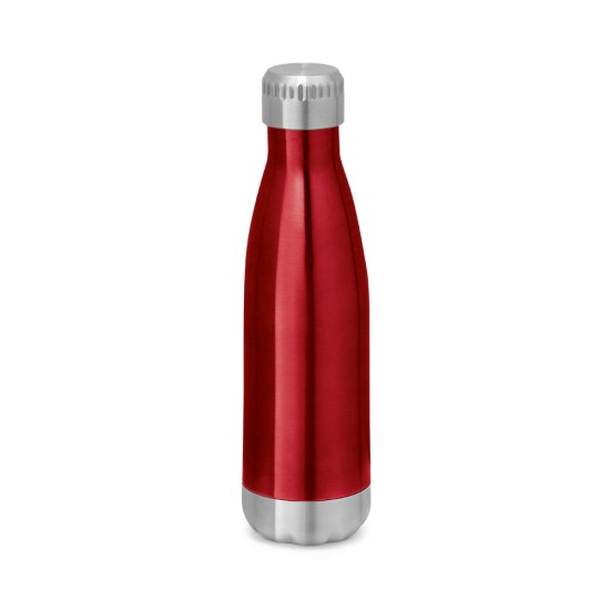 Garrafa em aço inox de parede dupla térmica, isolada a vácuo, com tampa em aço inox 510 mL Personalizada