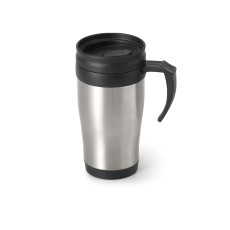 Caneca de viagem térmica de aço inox e PP, de parede dupla isolada a ar 420 mL Personalizada