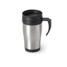 Caneca de viagem térmica de aço inox e PP, de parede dupla isolada a ar 420 mL Personalizada