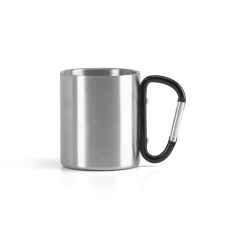 Caneca em aço inox, com pega em forma e função de mosquetão 230 mL Personalizada
