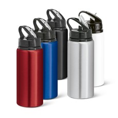 Squeeze em alumínio e tampa PP, com bico de canudo flip e canudo 670 mL Personalizado