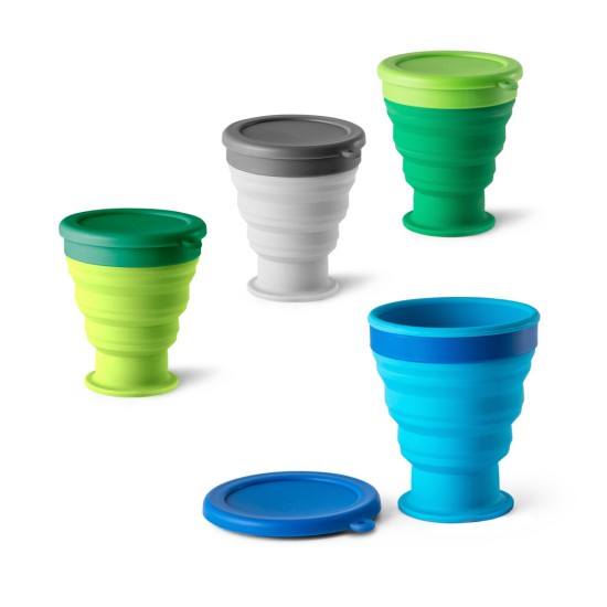 Copo de viagem em silicone e PP 400 mL Personalizado