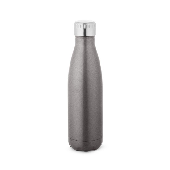Garrafa em aço inox de parede dupla térmica, isolada a vácuo, com tampa em aço inox 500 mL Personalizada