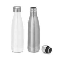 Garrafa para sublimação em aço inox de parede dupla térmica, isolada a vácuo, com tampa em aço inox 510 mL Personalizada