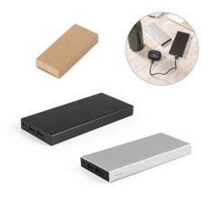 Bateria portátil em alumínio 100% reciclado e bateria em lítio com capacidade de 10'000 mAh Personalizada