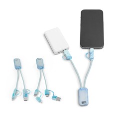 Cabo USB super-rápido 6 em 1 em PET 100% reciclado, permite a tranferência de dados Personalizado