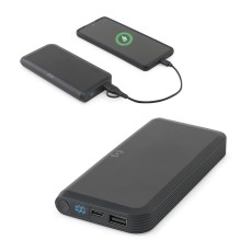 Bateria portátil em ABS 100% reciclado com carregador por indução (wireless) super-rápido 15W e capacidade de 10'000 mAh Personalizada