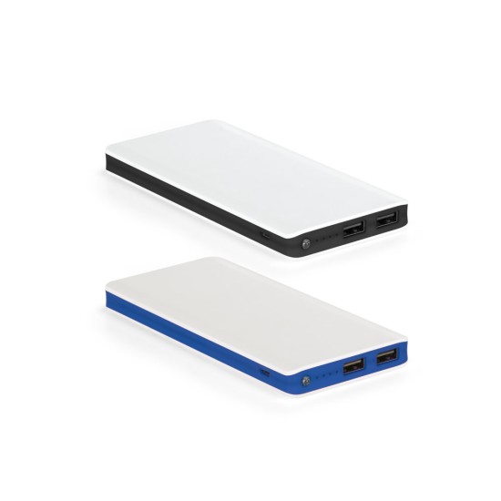 Bateria portátil em ABS com LED e capacidade de 10'000 mAh Personalizada