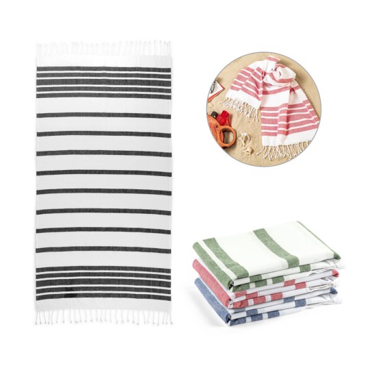 Toalha de praia em algodão (70% reciclado) e poliéster (30% reciclado) (180 g/m²) Personalizada